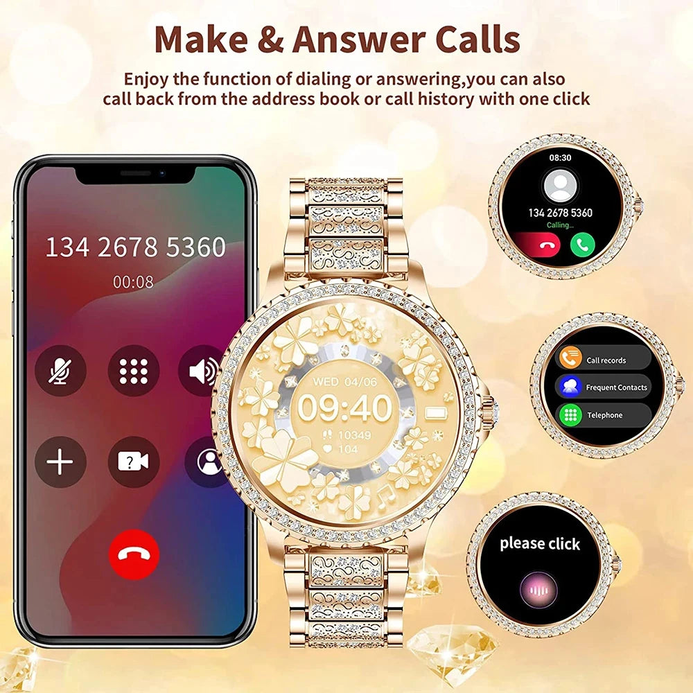 Mijia Women Smart Watch True Blood Oxygen HD Screen Diamond Bracelet Bluetooth