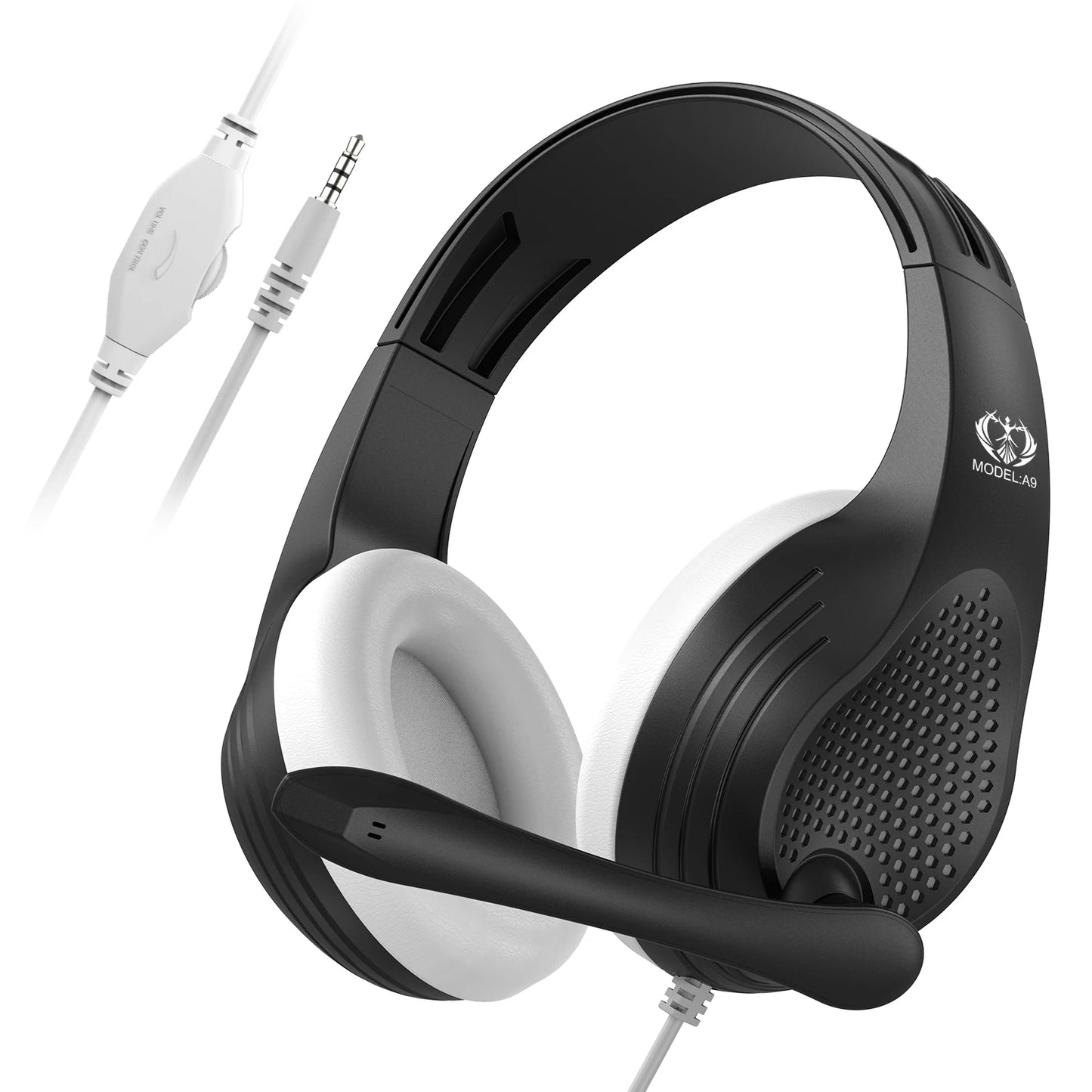 3.5mm Wired Over-Ear Headphones with Mic, Noise Cancelling, Stereo