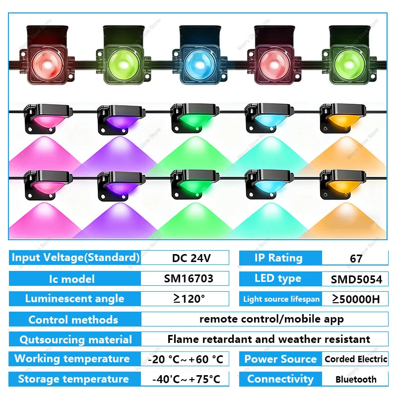 Smart Permanent Outdoor Lights For House Smart RGB+IC Eave Lights with Remote APP Control