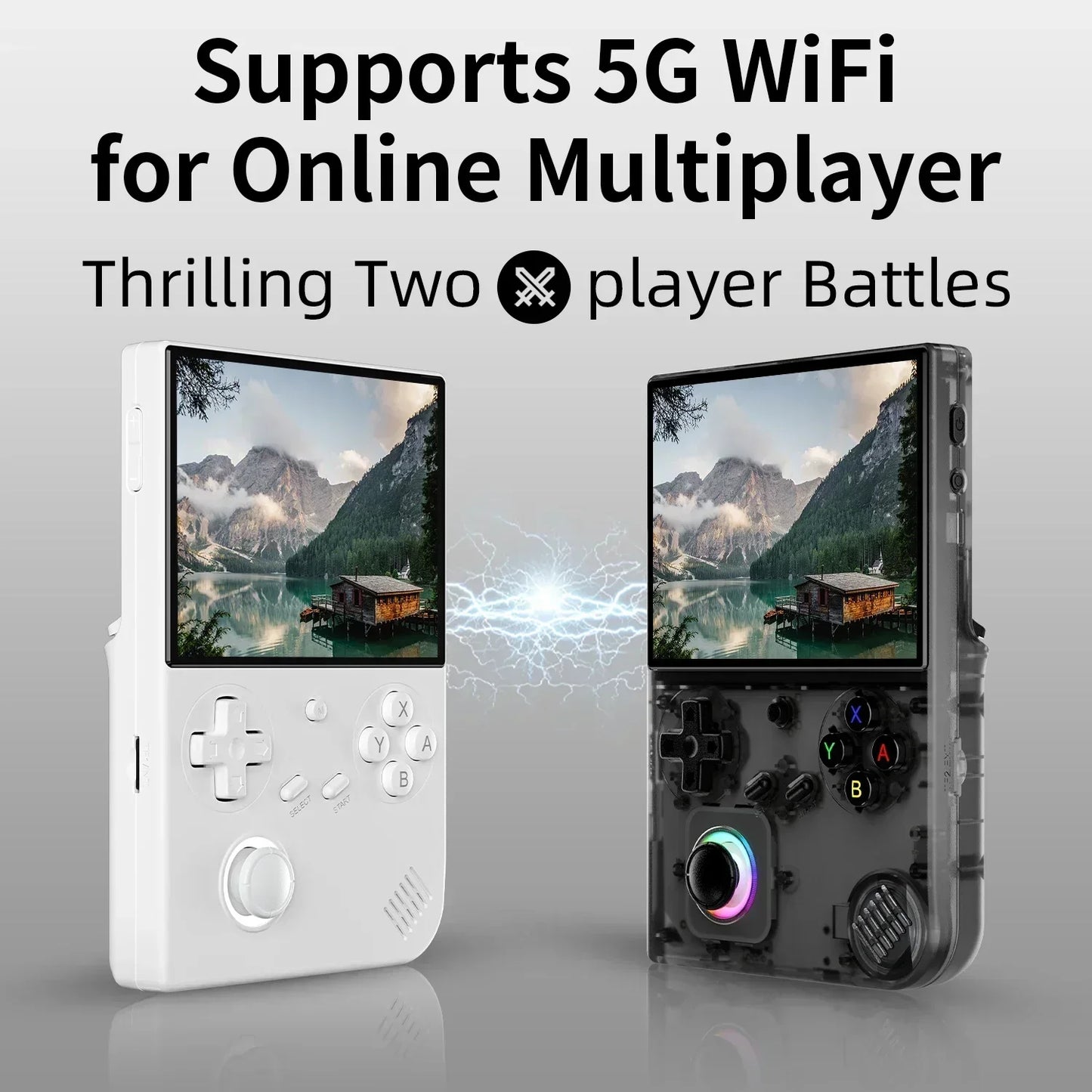 Handheld Game Console 4'' IPS Screen Video Output Joystick RGB lighting