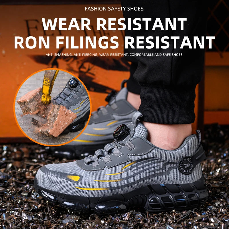 Breathable lace-free soft sole comfortable anti-smash insurance shoes