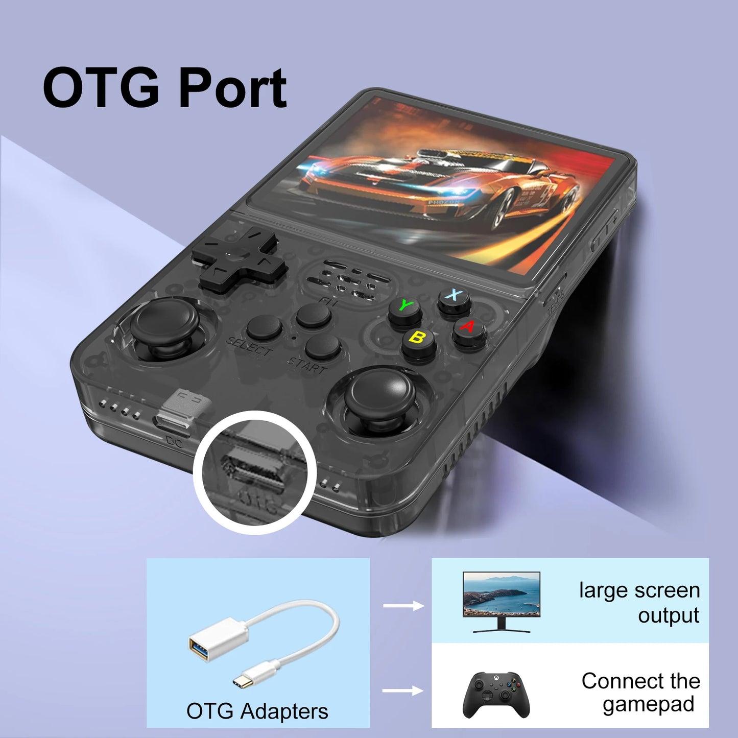 Portable Handheld Game Console 3.5Inch IPS 640x480 Screen Built
