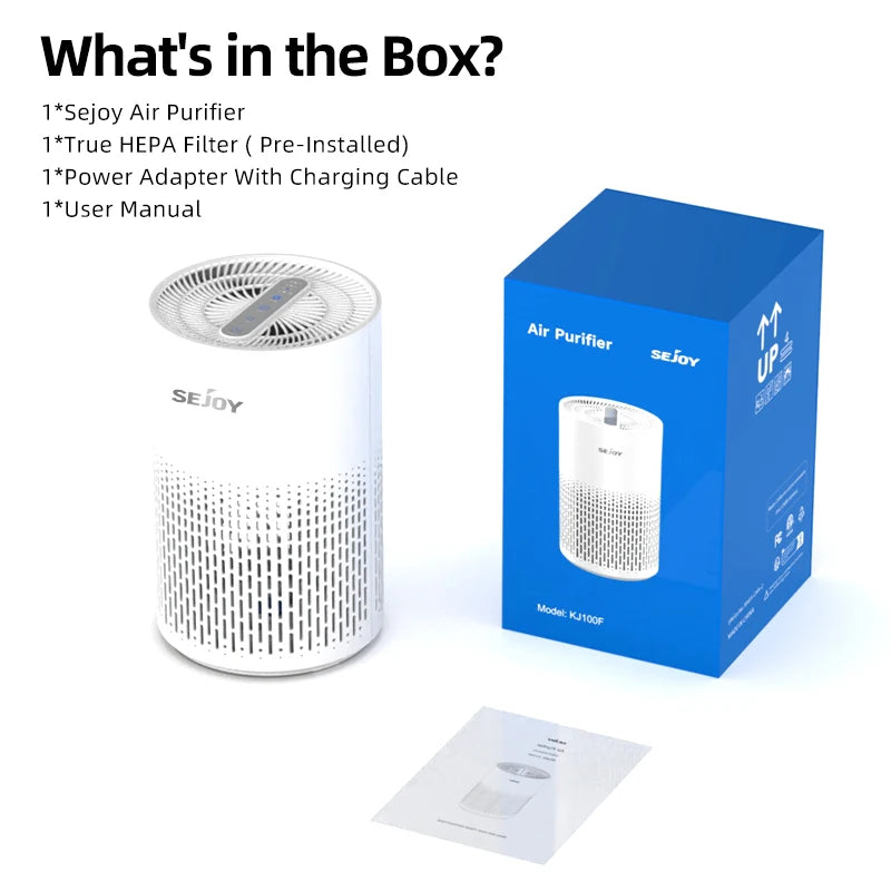 Air Purifier H13 True HEPA Filter for Home Allergies and Pets Hair, Smokers in Bedroom
