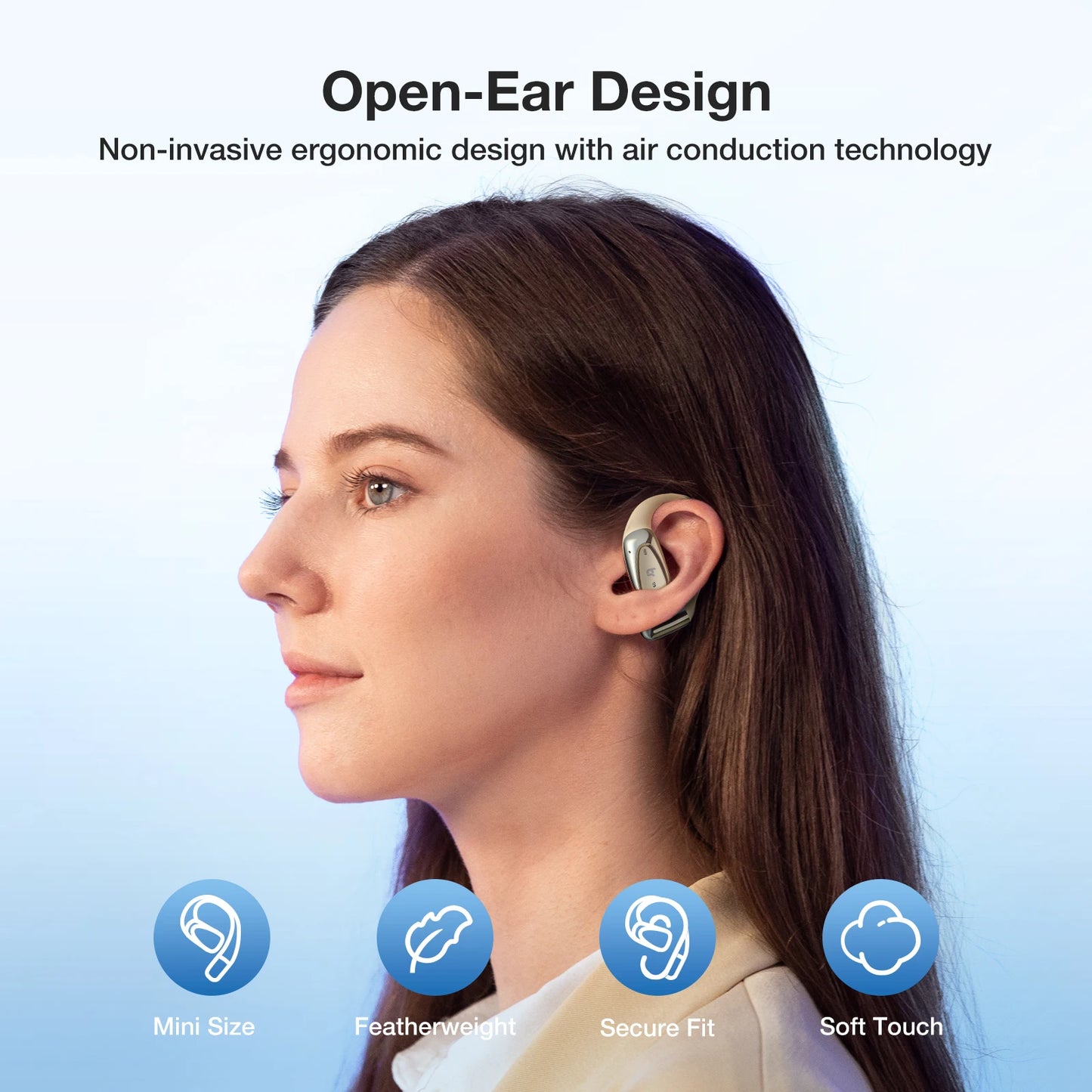 Mini Open Ear Headphone Wireless Earphone bluetooth 5.4 Light Comfortable Ear Hooks