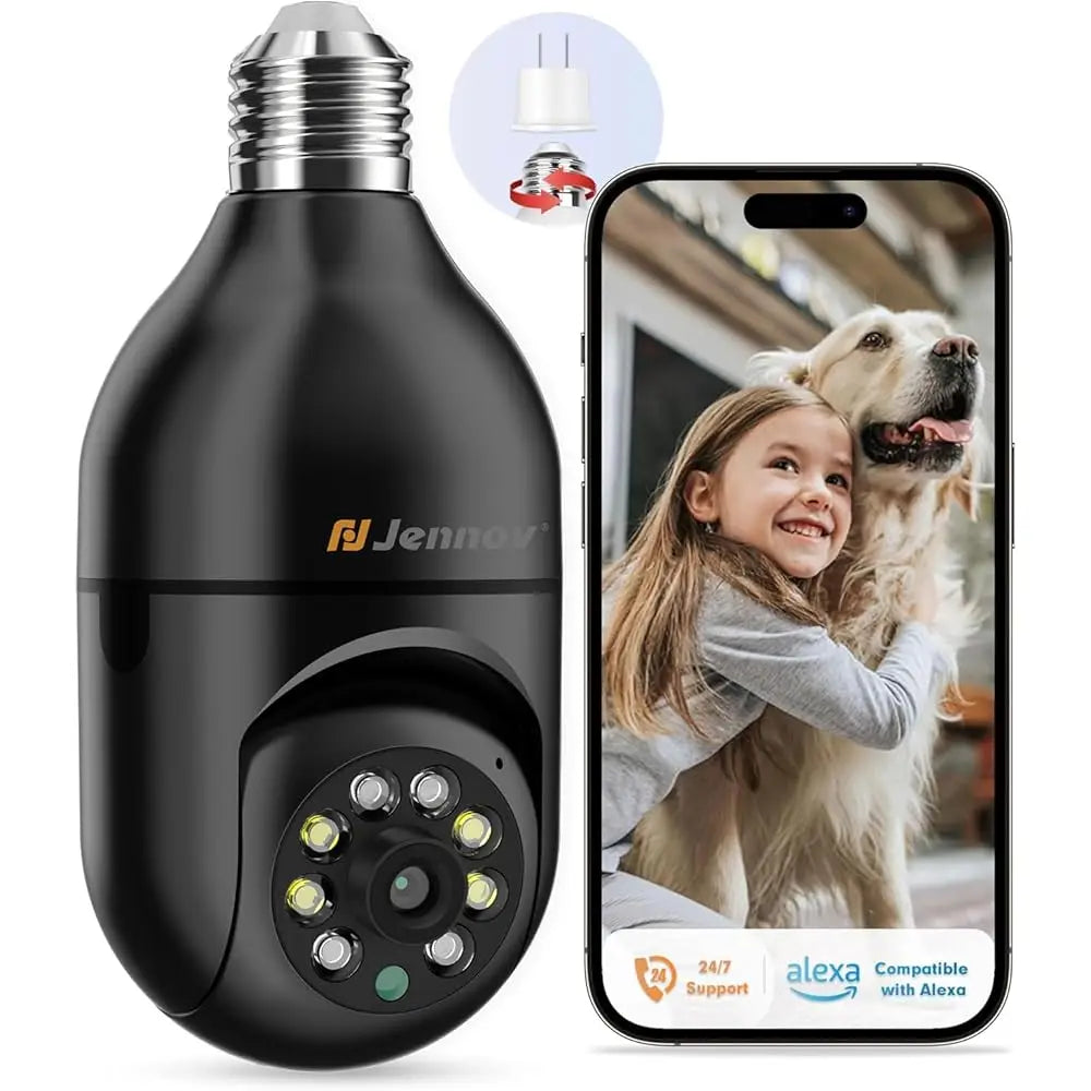 Light Bulb Security Camera, 360°/2k HD Wireless Camera, Wi-Fi L