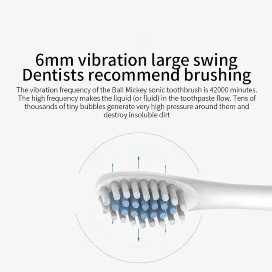 Sonic Electric Toothbrush for Adults Waterproof Brush Head