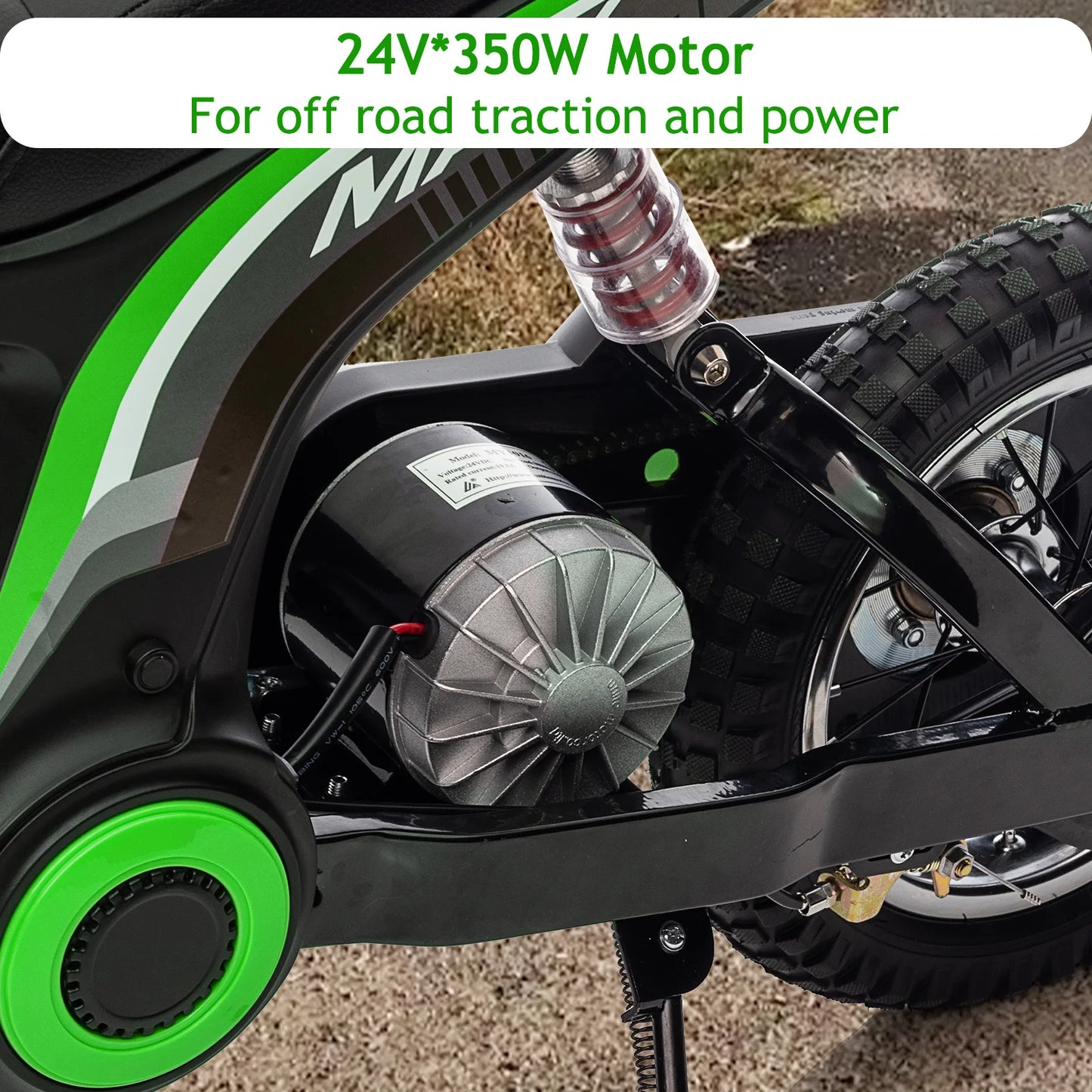Electric Dirt Bike for Kids 350W Ride On Motorcycle Ages 5 and up