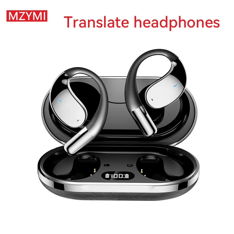 AI Translation Wireless Earphone TWS Ear Hook Sport Running Bluetooth Headset