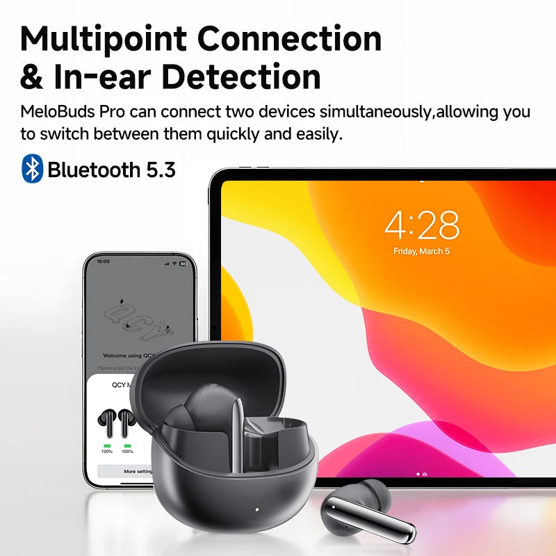 MeloBuds Pro ANC Bluetooth 5.3 Earphones Wireless 46dB Hybrid