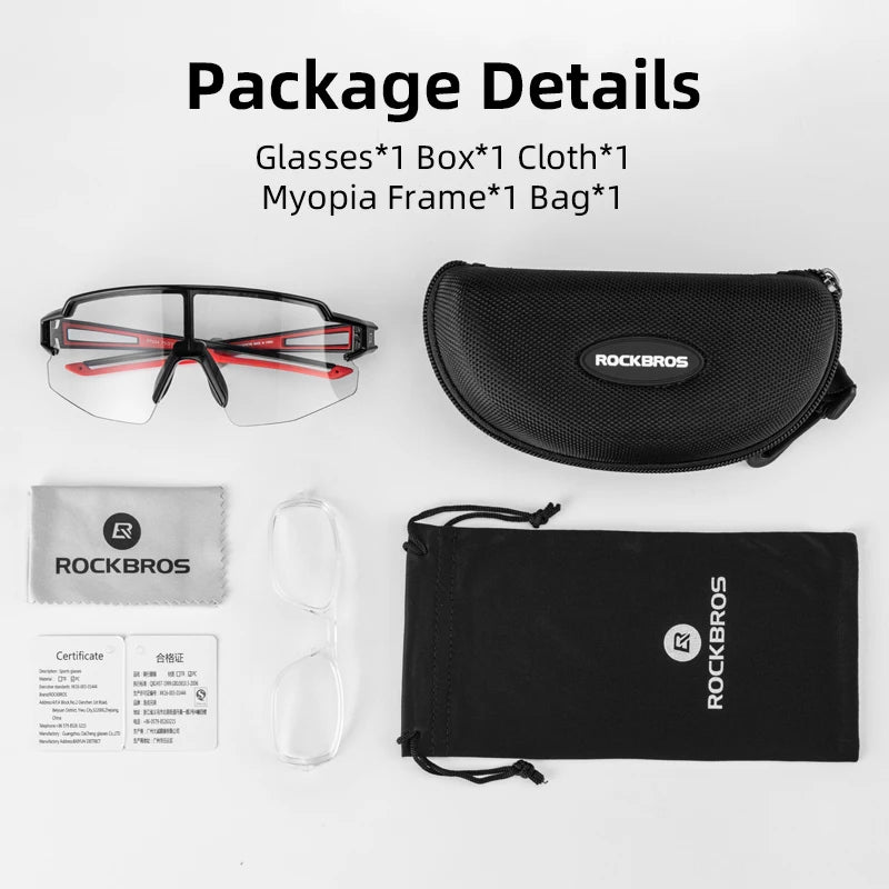 Cycling Glasses Photochromic Polarized Lens Bike Glasses UV400 Protection Eyewear
