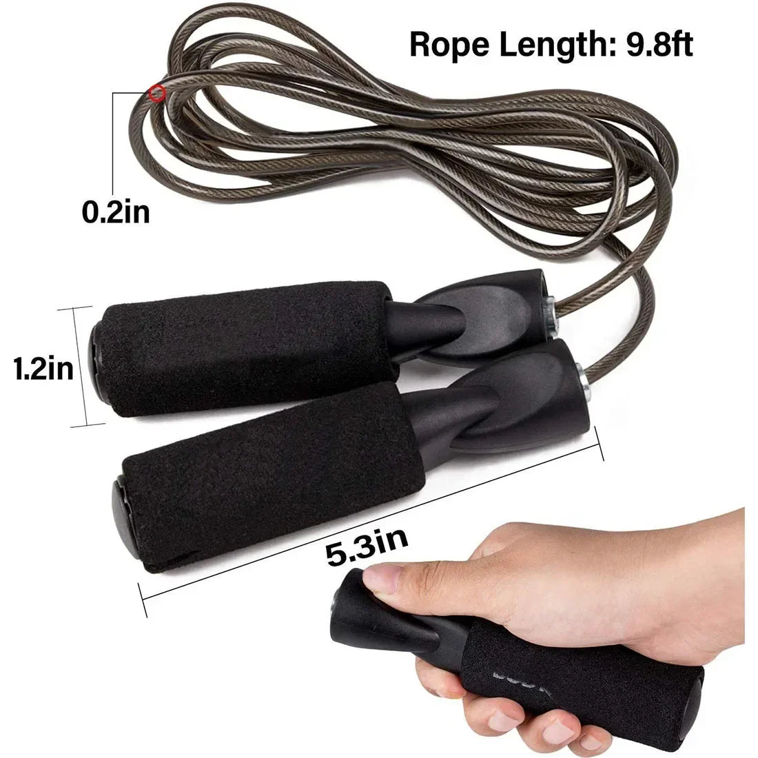 Steel Wire Jump Rope Speed Skipping Workout Fitness Kids Adults