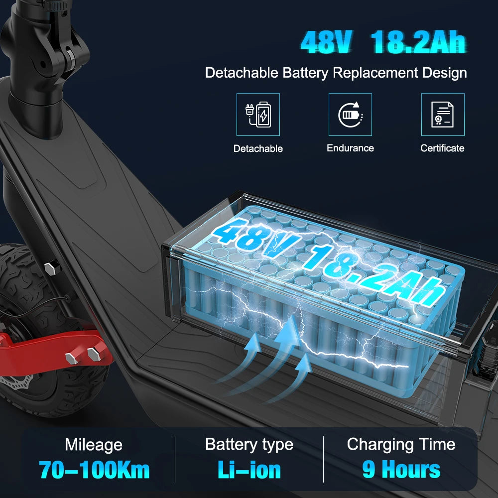 18.2AH Electric Scooter 2000W 50KM/H Foldable Electric Kick E Scooter Dual Motors 11 Inch