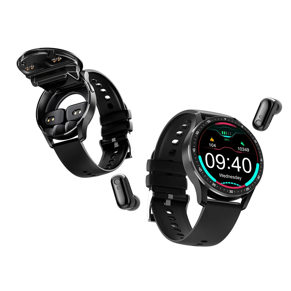 X10 Headset Smart Watch TWS Two In One Wireless Bluetooth Dual Headset Call Health Blood Pressure Sport Music Smartwatch