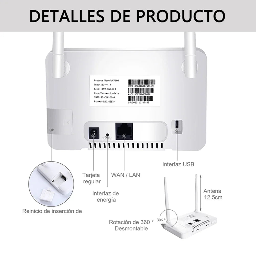 4G Wireless Router 300Mbps 4G LTE CPE Router Modem