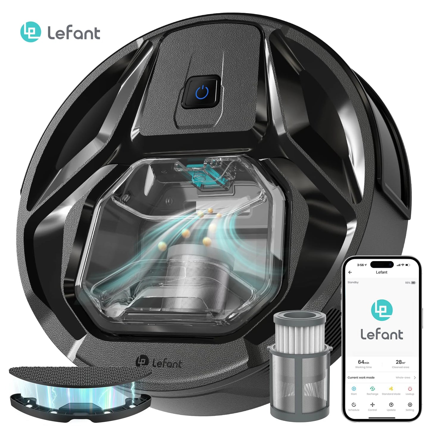 M320 Robot Vacuum Cleaner with Mop, 6000Pa Powerful Suction,