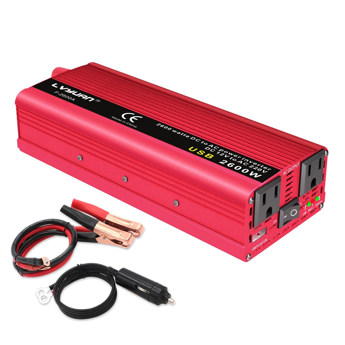 1500W/2000W/2600W Car Inverter DC12V AC110V Power Inversor