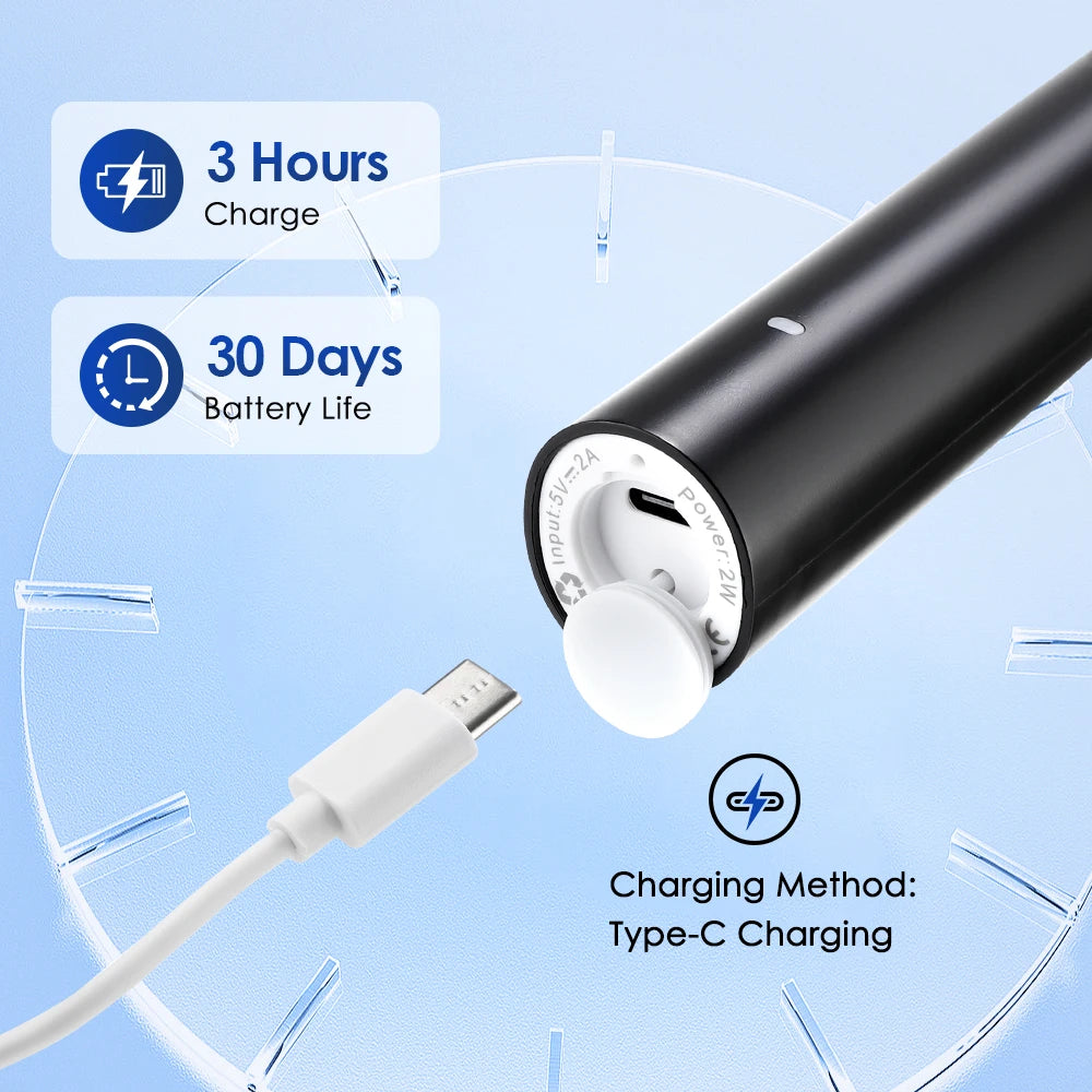 Smart Rotating Timing Electric Toothbrush, Rechargeable Rotary Toothbrush