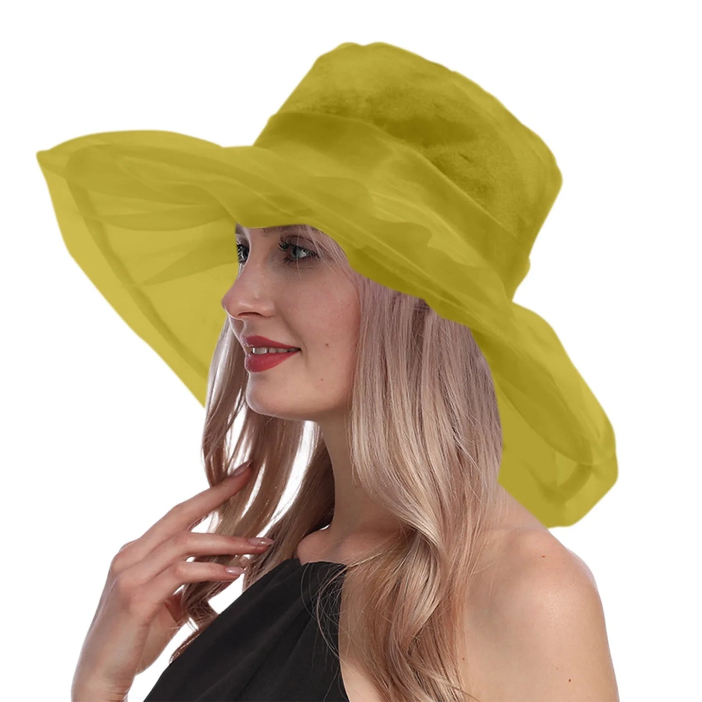 Elegant Women's Hat Stylish Foldable Beach Hat with Wide UV