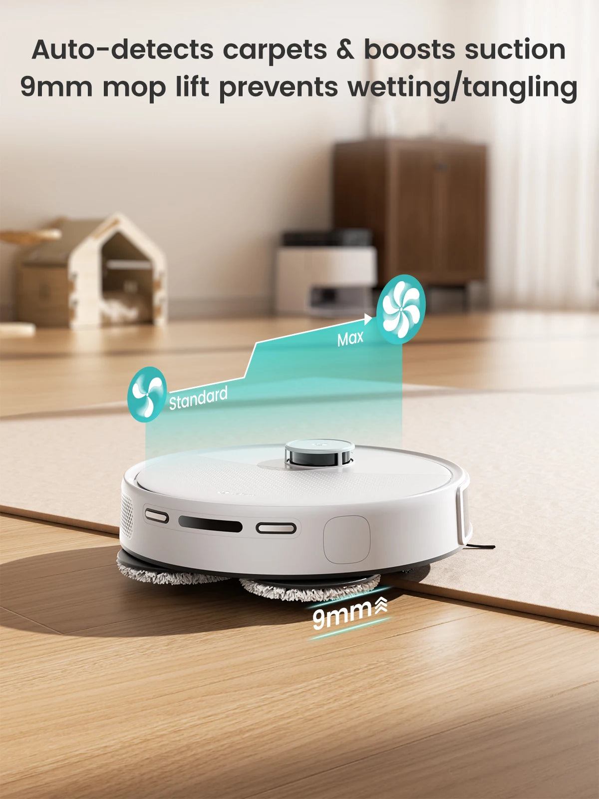 Robot Vacuum Cleaner with Mapping, 12000Pa Suction, Emptying Station, Automatic Washing and Drying,