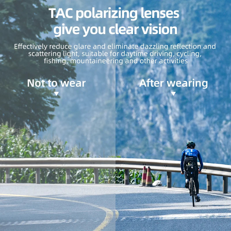 Cycling Glasses Photochromic Polarized Lens Bike Glasses UV400 Protection Eyewear