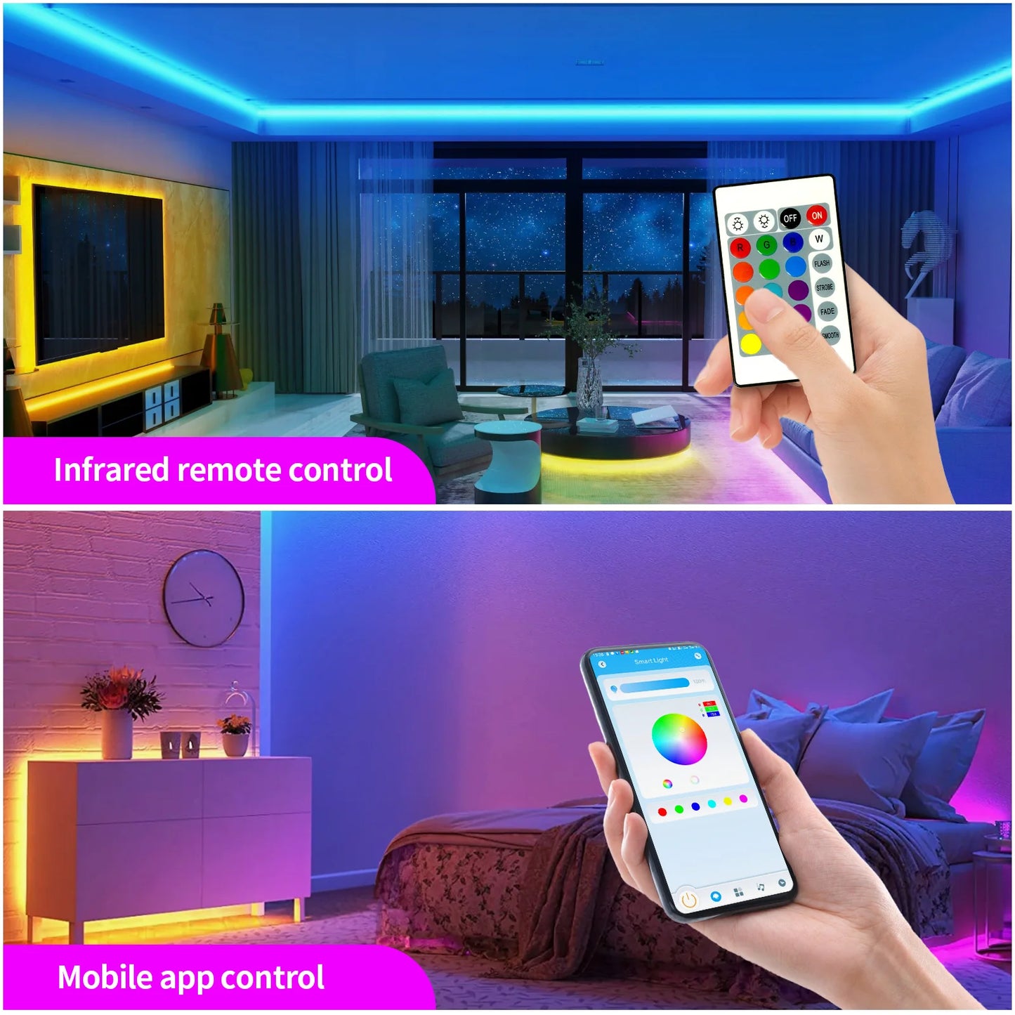 100FT WIFI outdoor LED strip lights, music synchronization