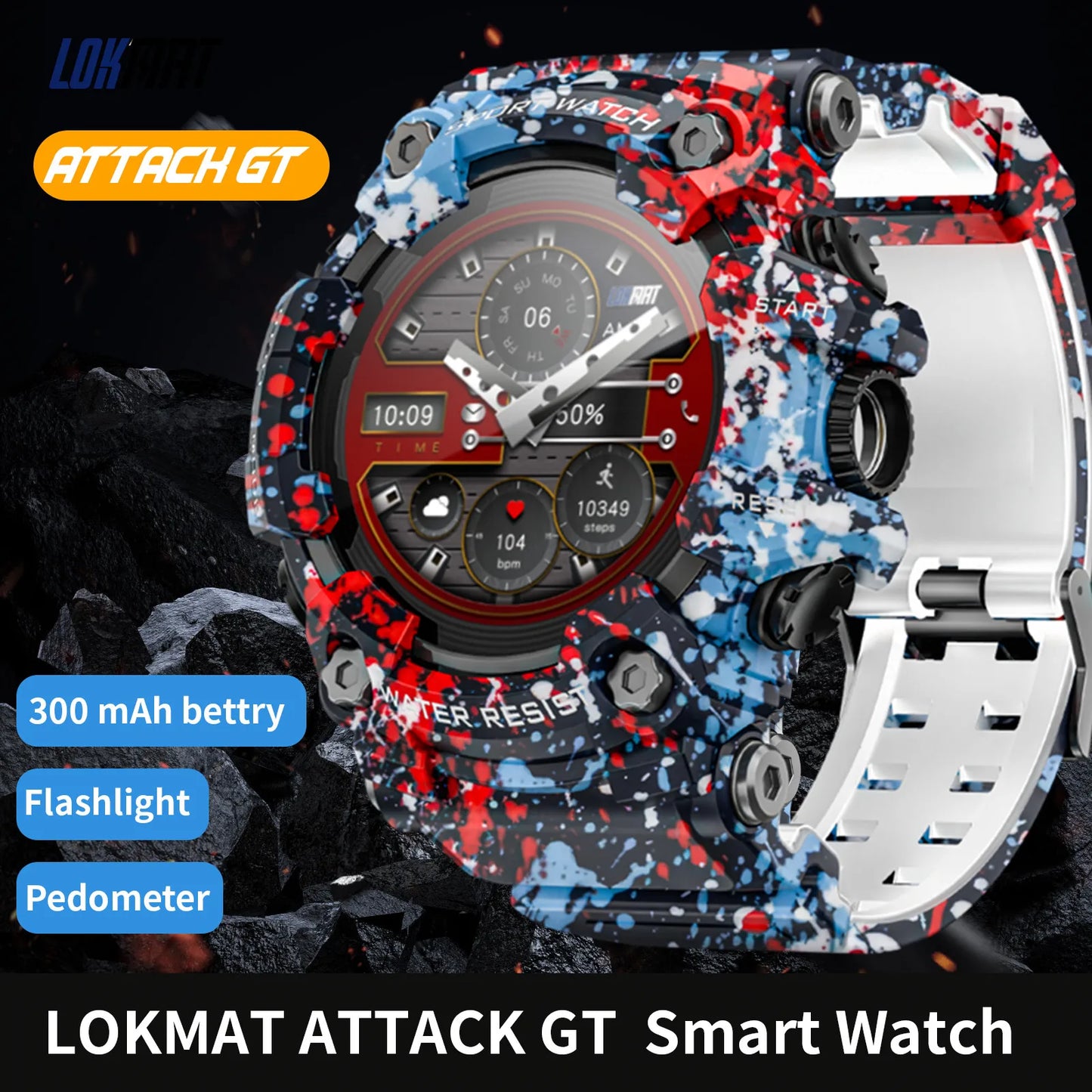 Sport Smart Watch ATTACK-GT Bluetooth Calls Colorful Waterproof
