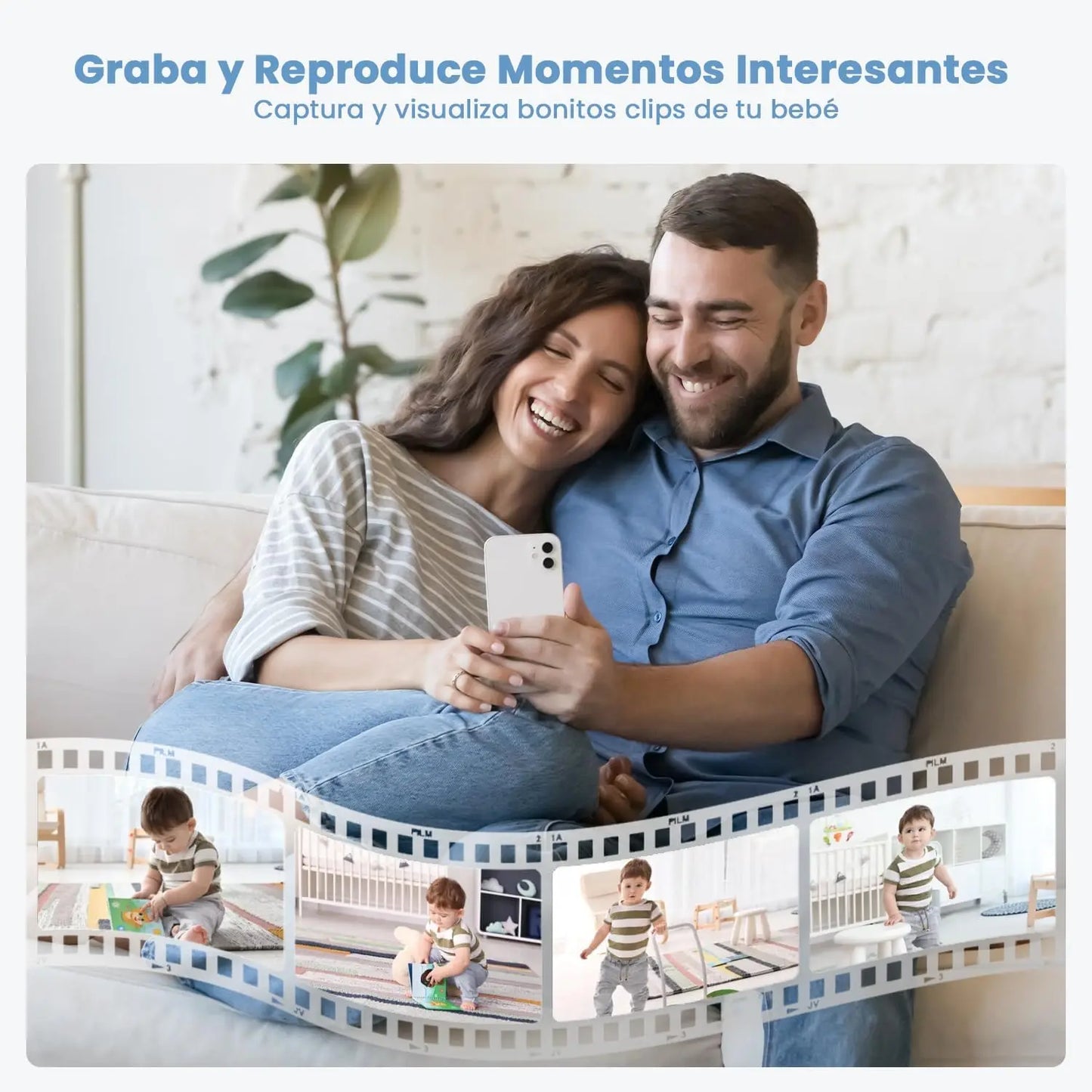 5" 2K/3MP Baby Surveillance Camera, 360° PTZ Baby Monitor with Camera and Dual Screen Preview, Motion Detection