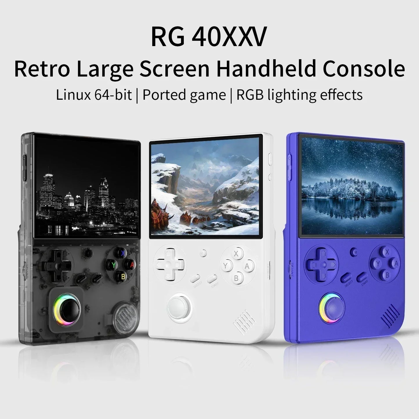 Handheld Game Console 4'' IPS Screen Video Output Joystick RGB lighting