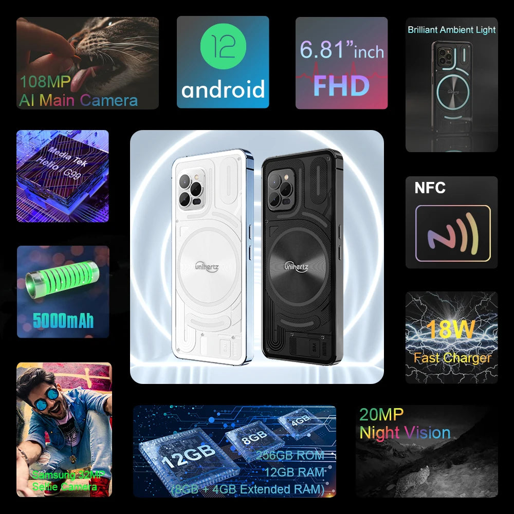 Luna Smartphone Rhythm Ambient Light 8GB 256GB 108MP G99