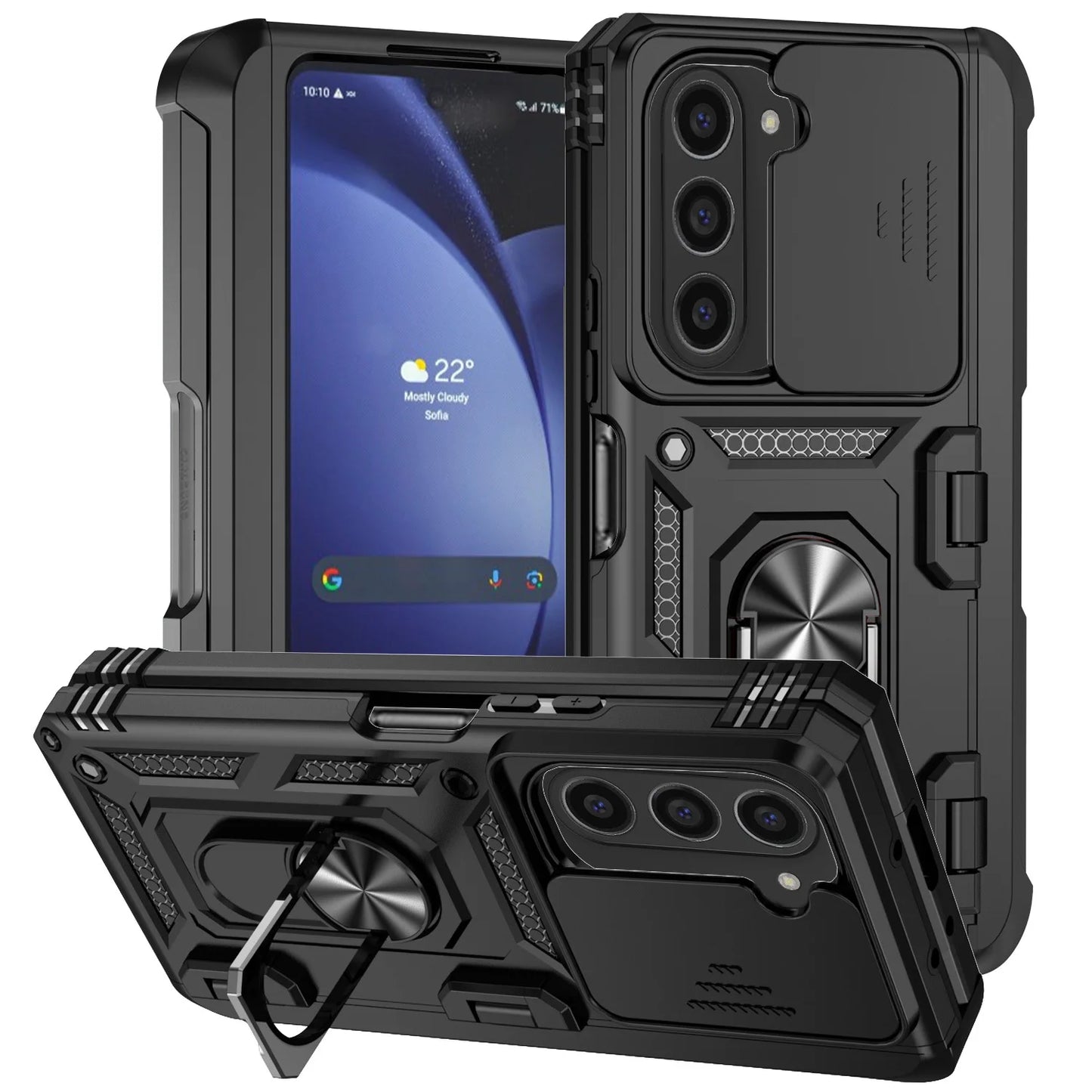 For Samsung Galaxy Fold 6 5 4 Phone Cases with Slide Lens Cover
