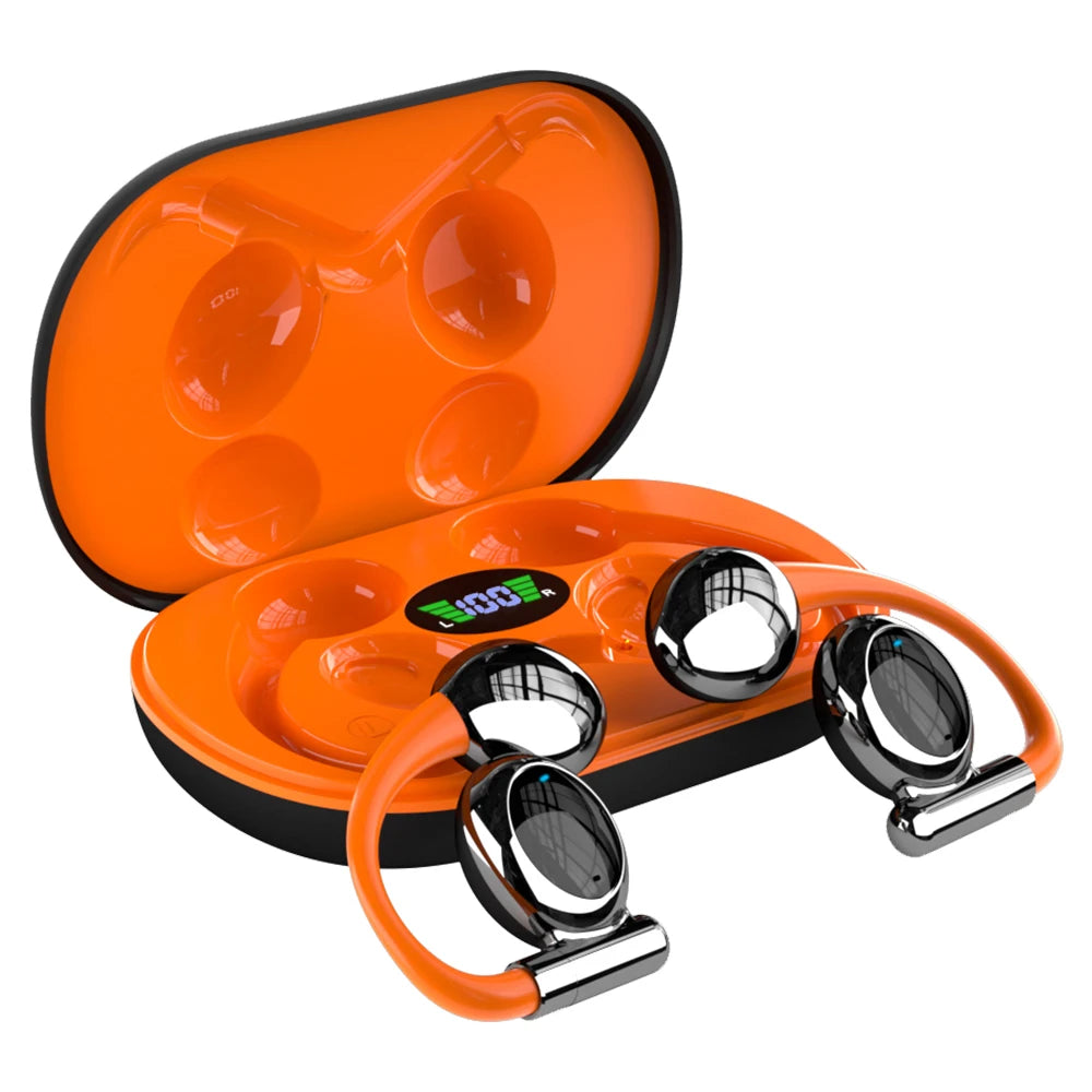 Open Ear Headphones Bluetooth 5.3 Wireless Earbuds with Earhooks for Office /Leisure