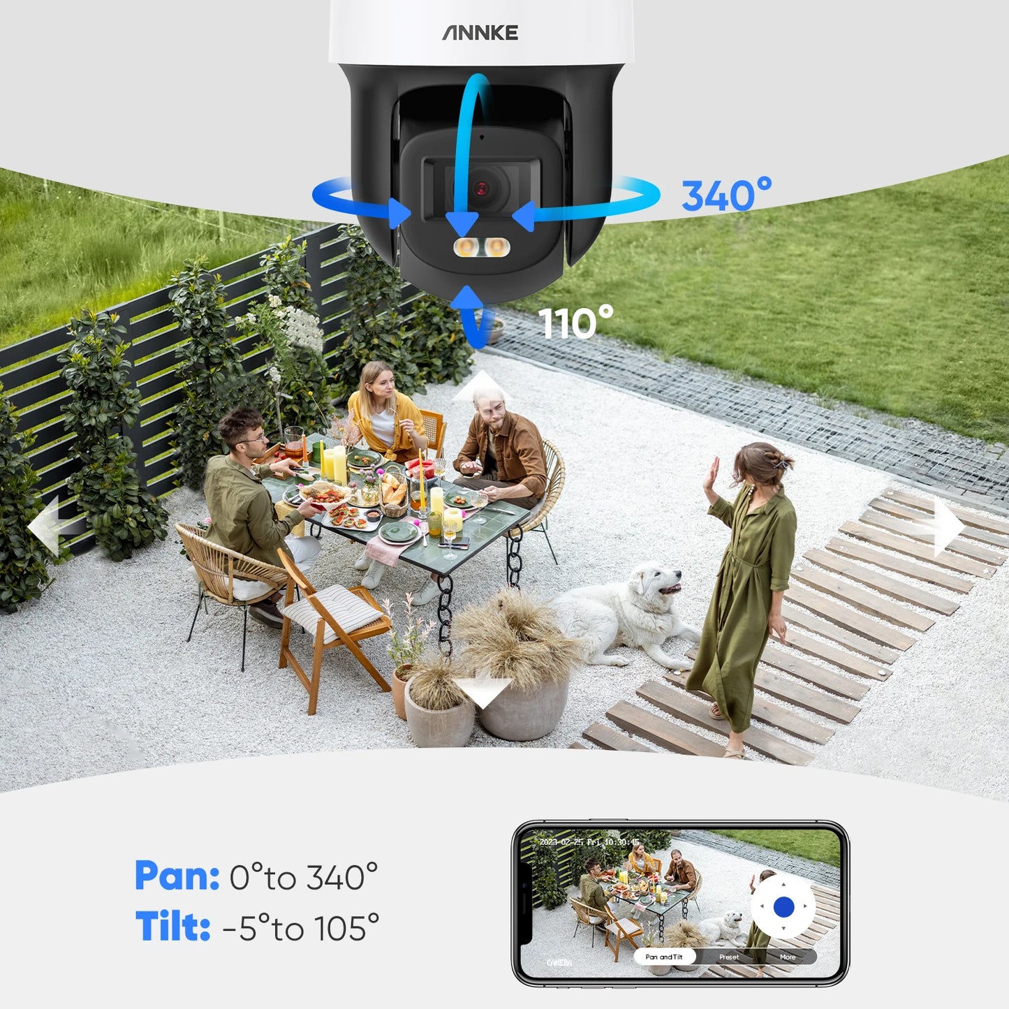 3K PT Speed Dome Security Camera With 4pcs Night Chroma Color Night Vision 2-Way Audio PT Cameras