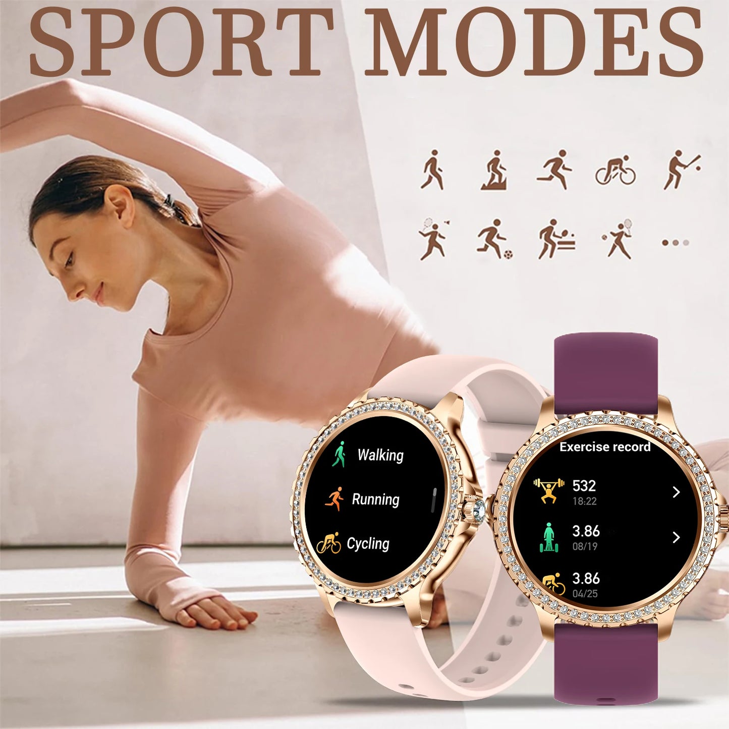 Smart Watch For women - 1.32" Touchscreen Fitness Tracker with Wireless Calls,