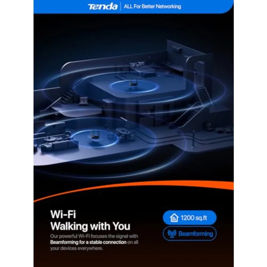 AC1200 WiFi Router, Dual Band Gigabit Wireless Internet Router - 4 Gigabit Ports, Up to 1.2 Gbps Speed, MU-MIMO, Beamforming, P