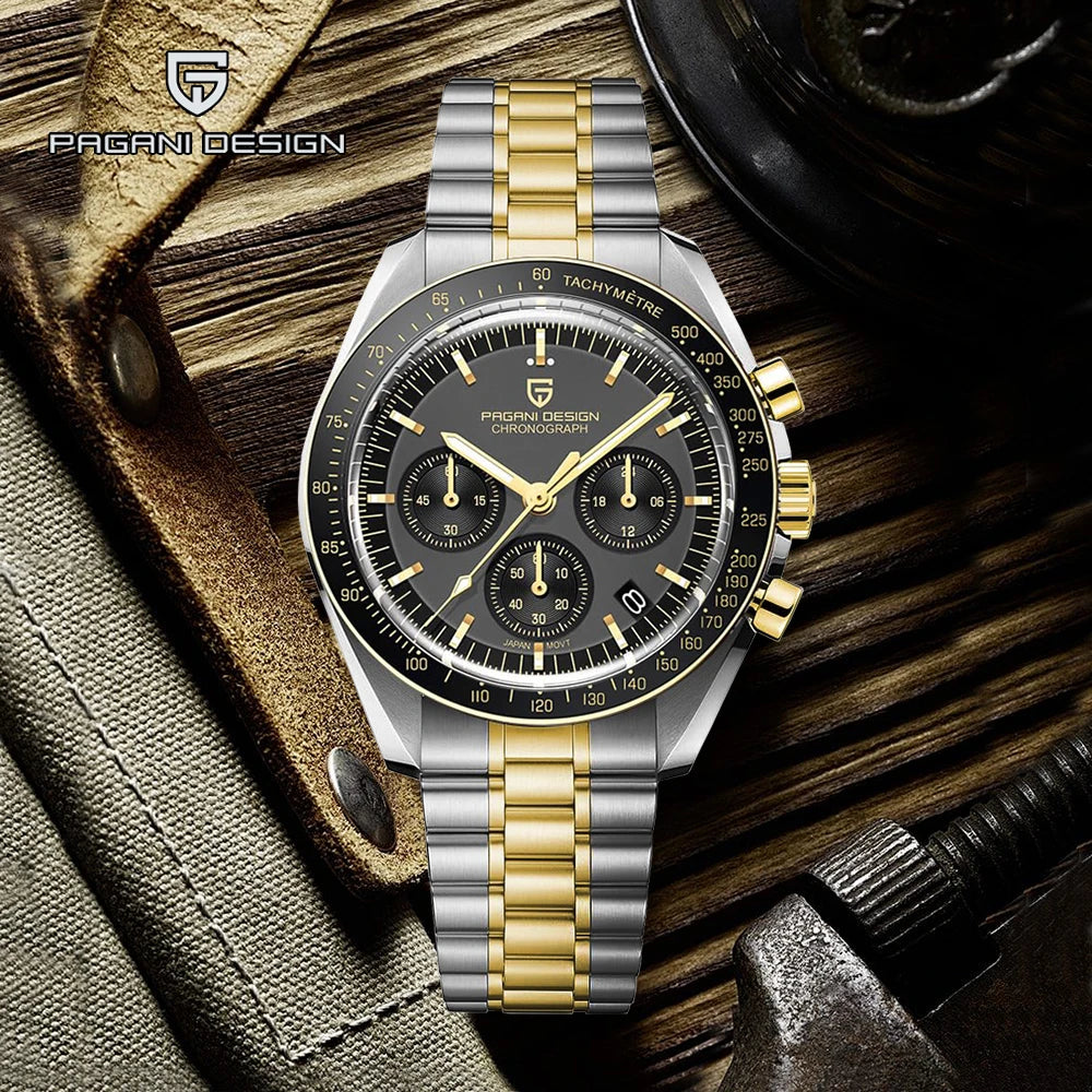 2025 New DESIGN Moon Men's Watches Gold Luxury Quartz Watch For Man