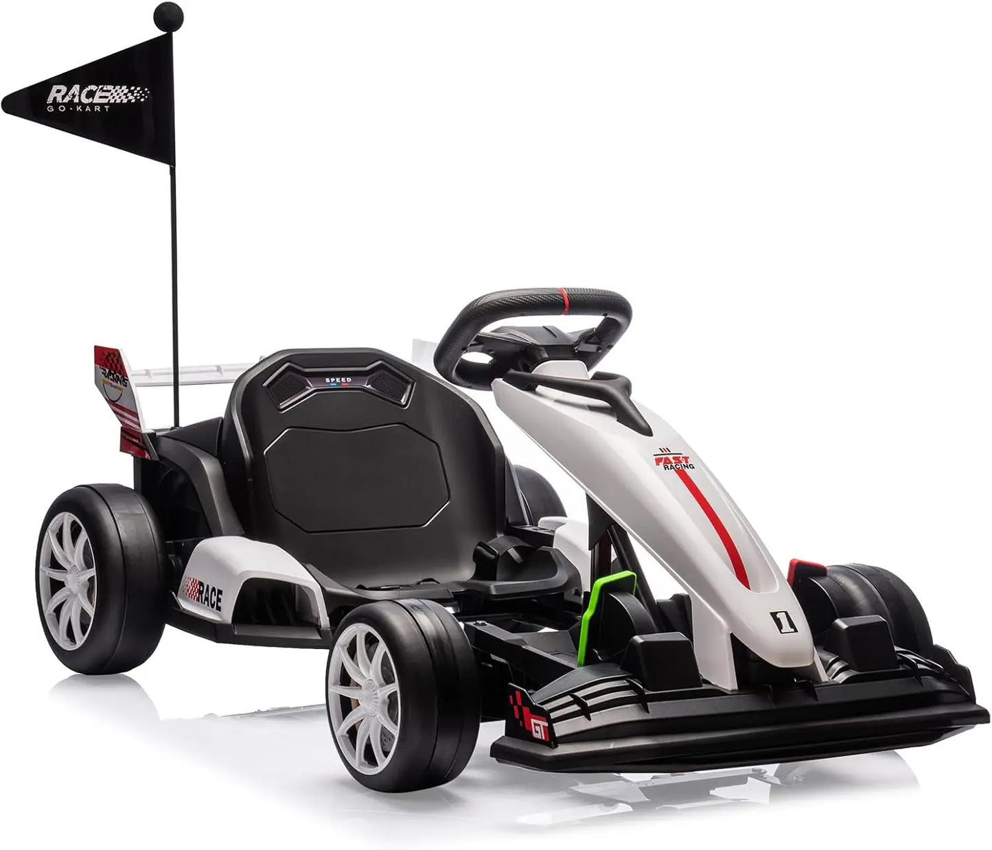 24V Go Kart, Electric Drift Kart Car with Adjustable Seat, Outdoor Ride