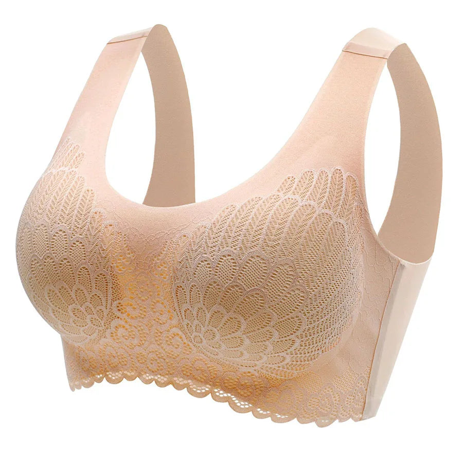 Secret Dig Women No Steel Ring Bar Push Up Lace Bustier Bra Thin Comfortable