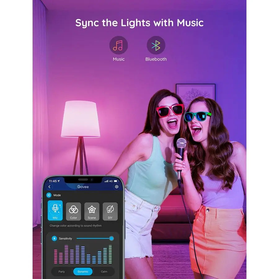 Smart Light Bulbs, WiFi Bluetooth Color Changing Bulbs, Music Sync, 54 Dynamic Scenes, 16 Million DIY Colors RGB Light Bulbs, Wo