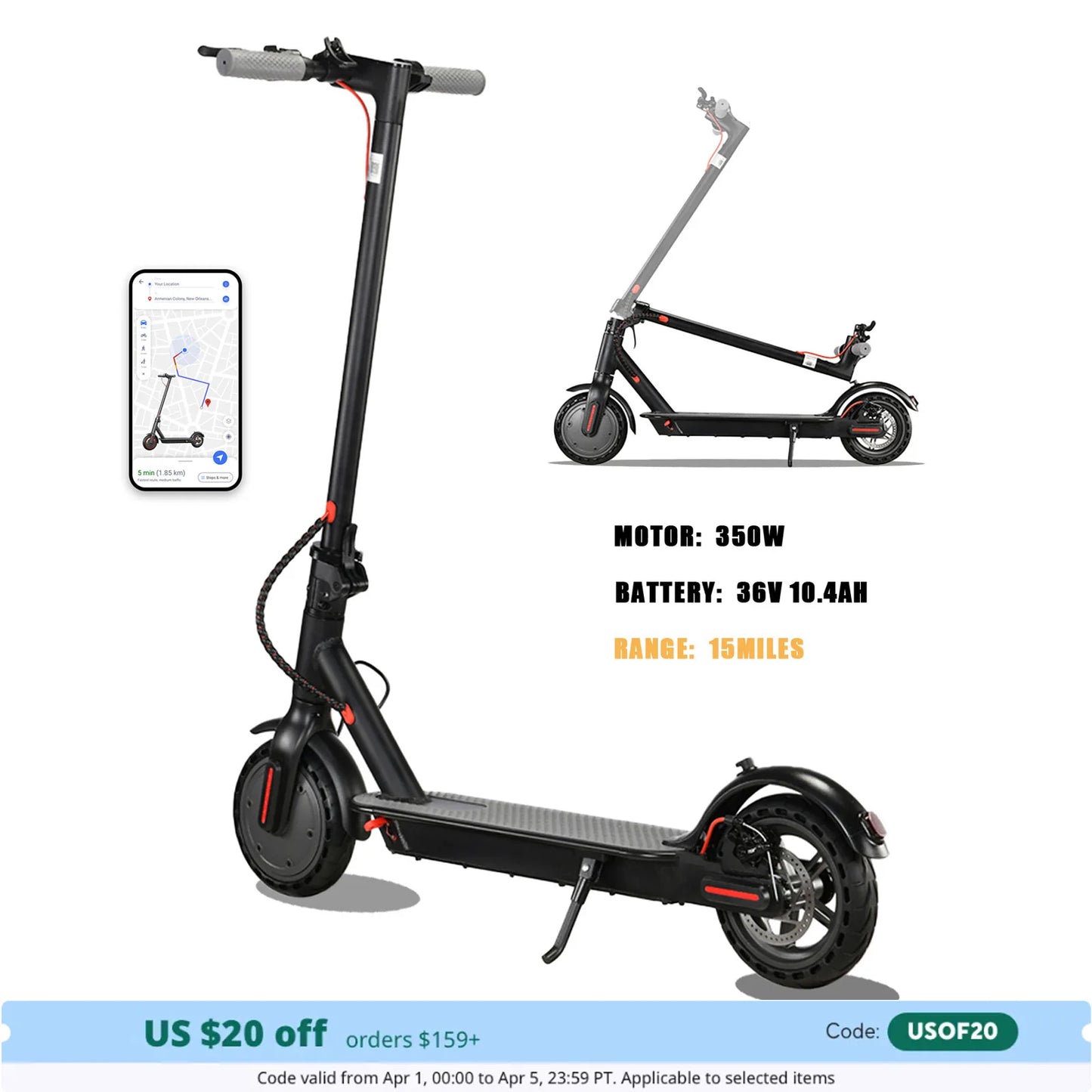 350W Foldable Electric Scooter for Adults Teens,Explosion