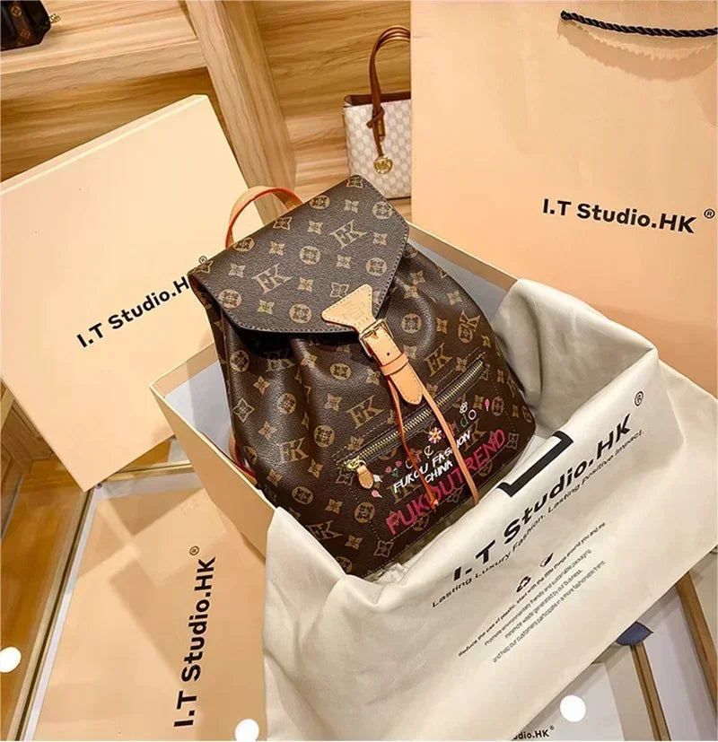 Designer Bags Presbyopia Casual Brown Backpack Fashion brand Luxury genuine leather