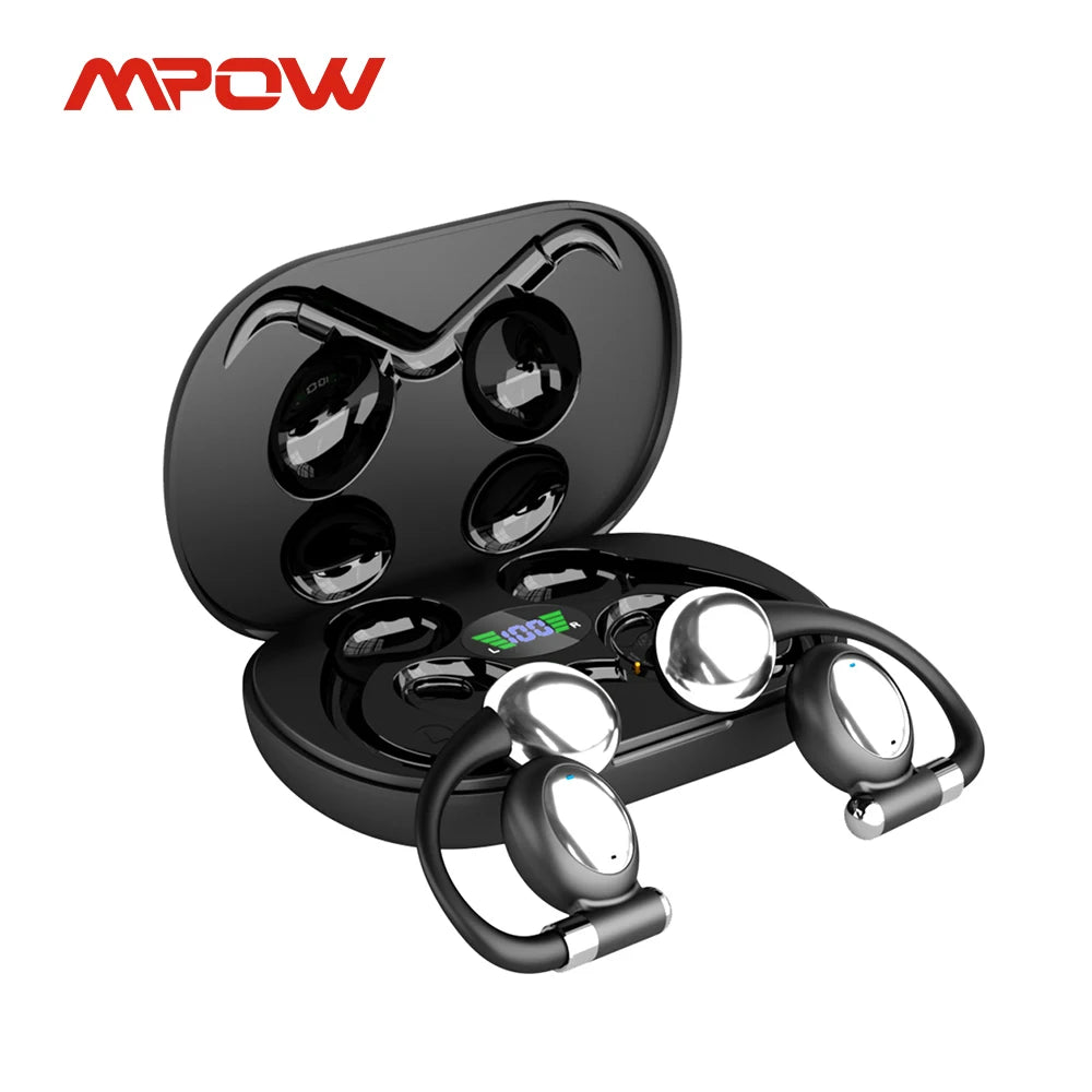 Open Ear Headphones Bluetooth 5.3 Wireless Earbuds with Earhooks for Office /Leisure
