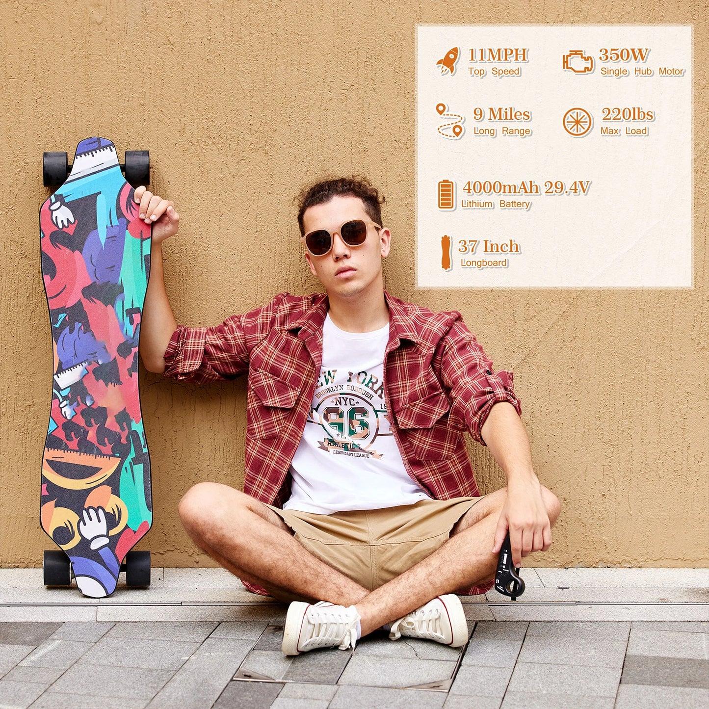 Electric Skateboards with Remote, 350W Powerful Motor, 12.4MPH