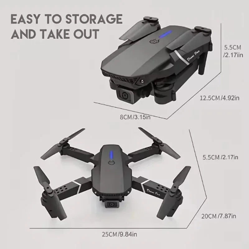 2025 E88Pro RC Drone 4K Professinal With 3 Battery 1080P Wide Angle HD
