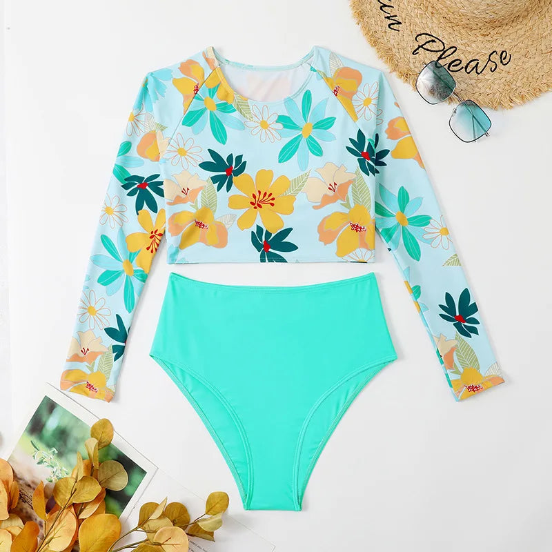 Bikini Set High Waist Swimsuit Vintage Retro Swimwear Women