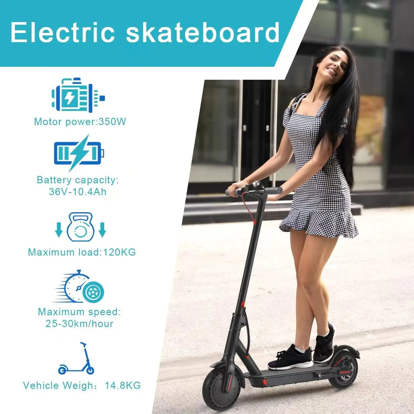 E-Scooter Foldable Waterproof Adult Electric Scooter 8.5Inches Explosion-Proof