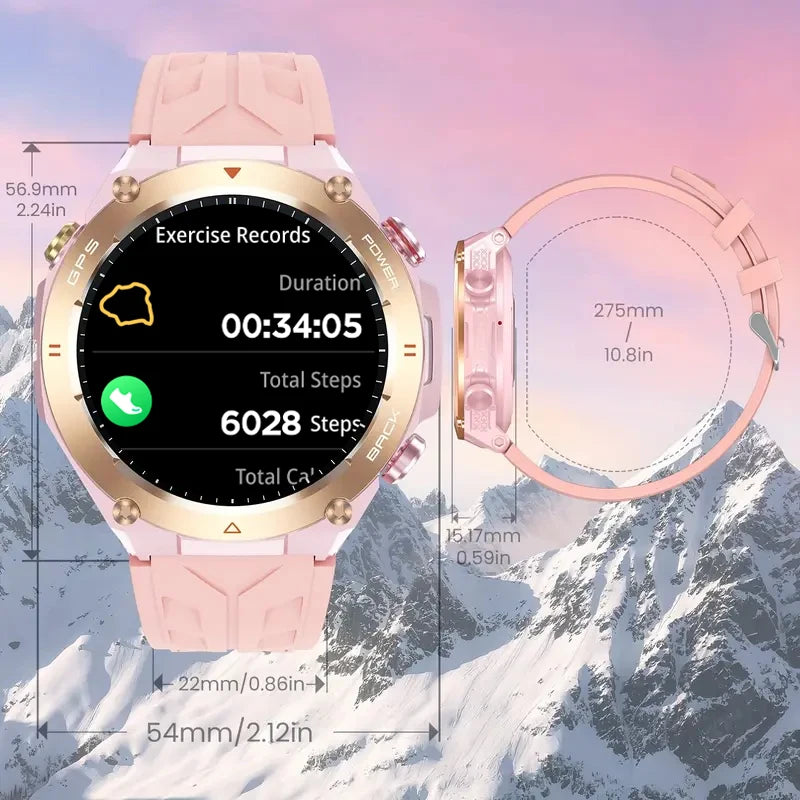 Built-in GPS Women's Smart Watch Bluetooth Call 1ATM Waterpro Military Sports