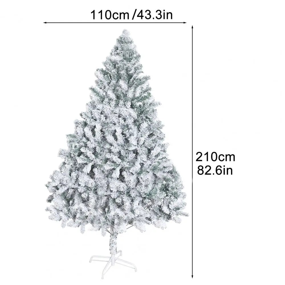 6.9ft White Flocked Artificial Christmas Tree, Snow Christmas Holiday Pencil Tree,