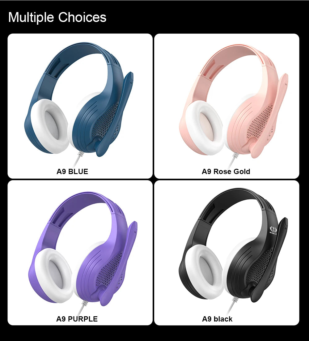 3.5mm Wired Over-Ear Headphones with Mic, Noise Cancelling, Stereo