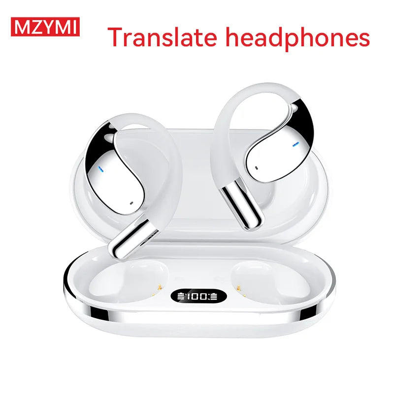 AI Translation Wireless Earphone TWS Ear Hook Sport Running Bluetooth Headset