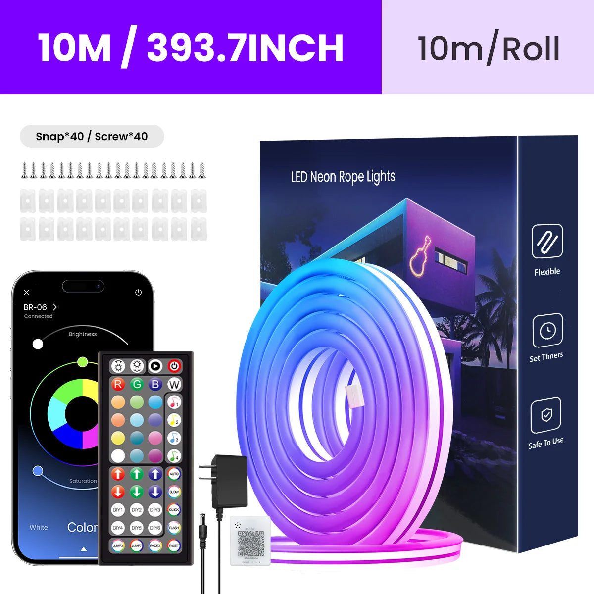 Neon LED Rope Lights, LED Lights For Bedroom Flexible LED Light Strip